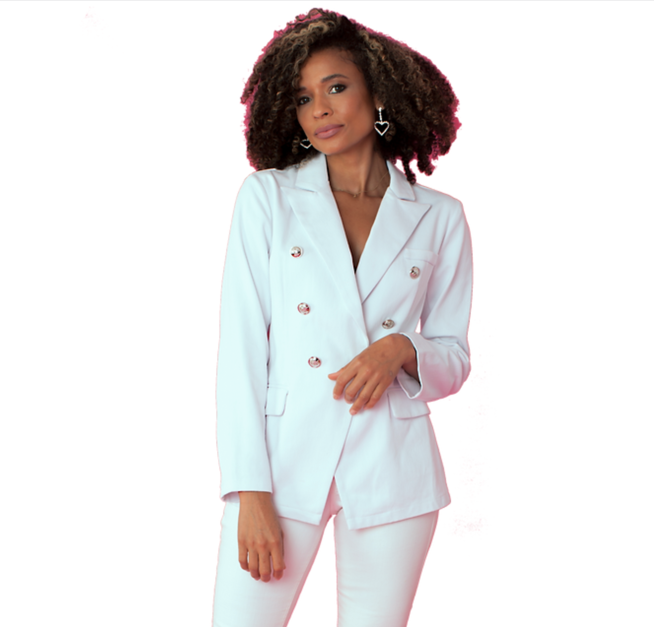 White 2025 open blazer